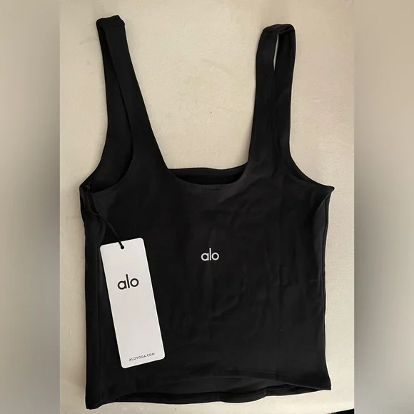 Alo Yoga NWT Softsculpt Precision Tank Top in Black Size S